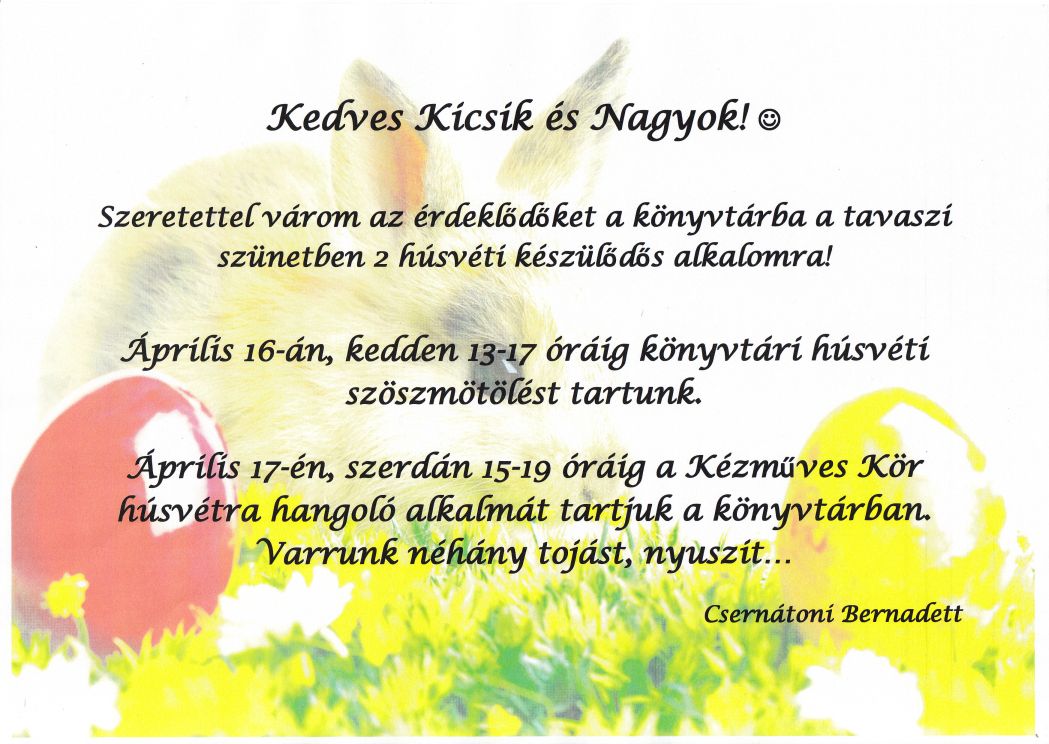 Húsvéti készülődés a könyvtárban