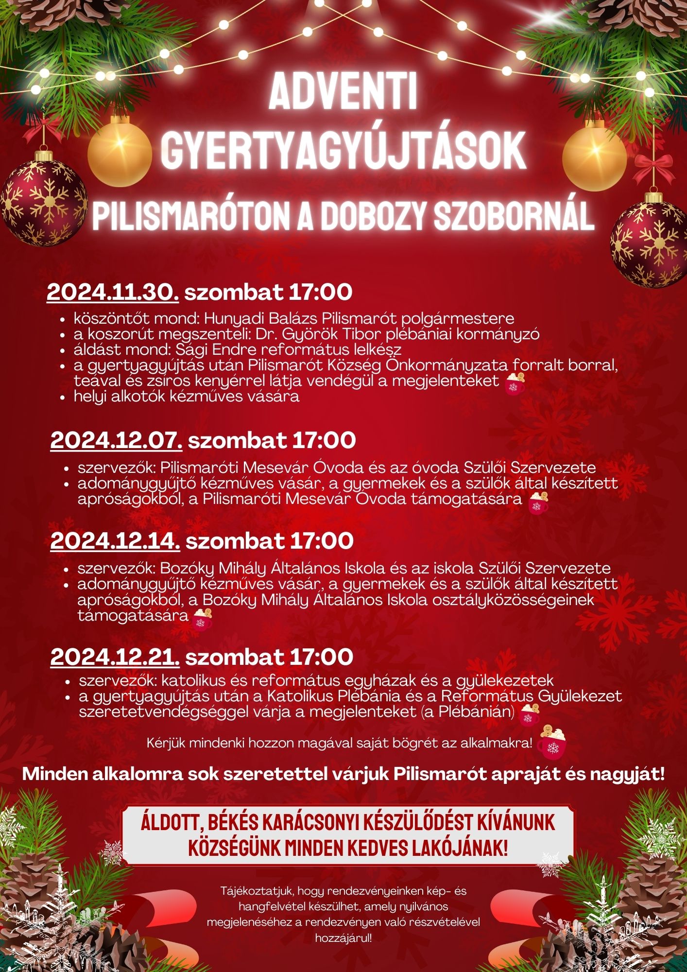 Adventi gyertyagyújtás plakát