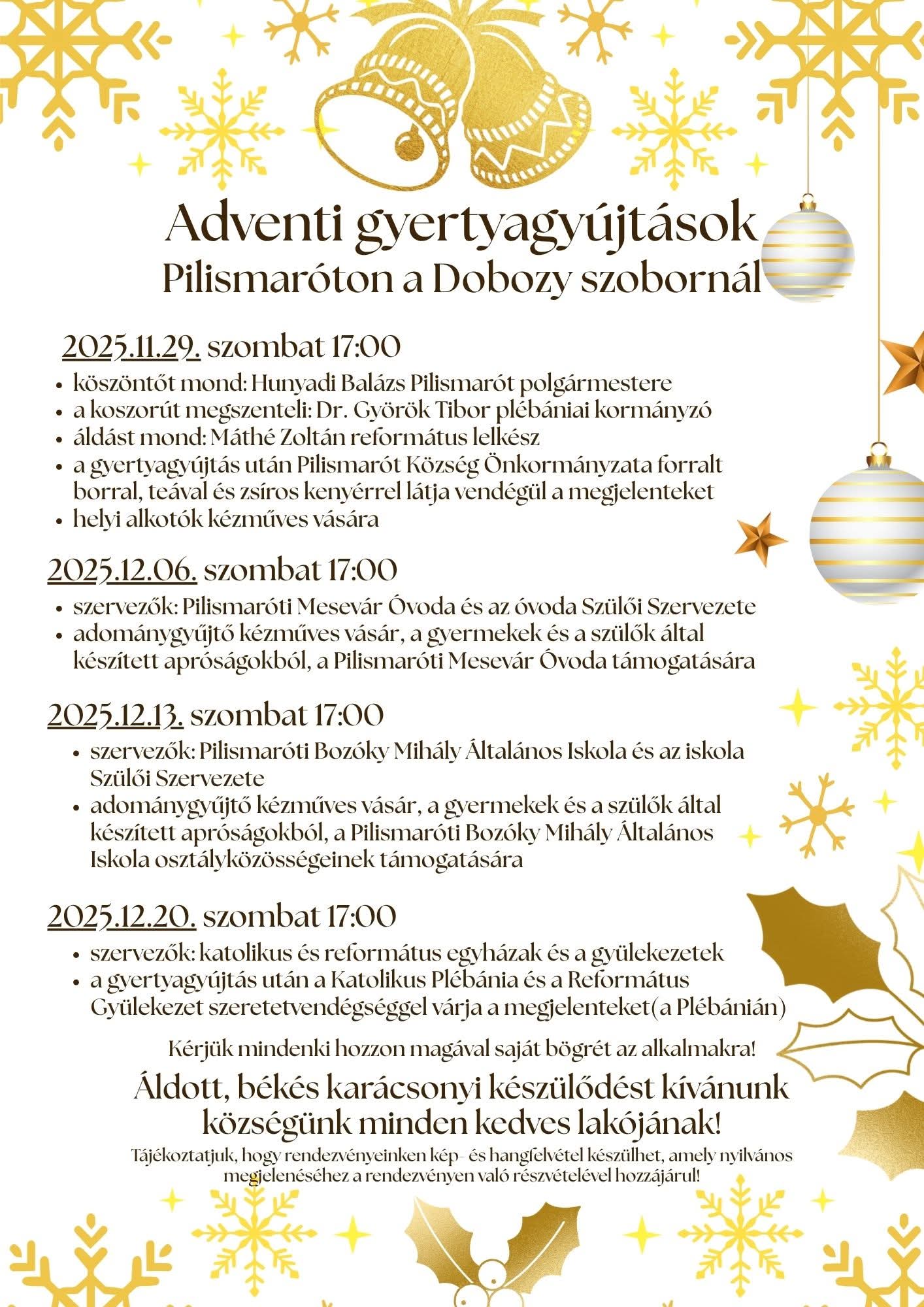 Adventi gyertyagyújtás plakát