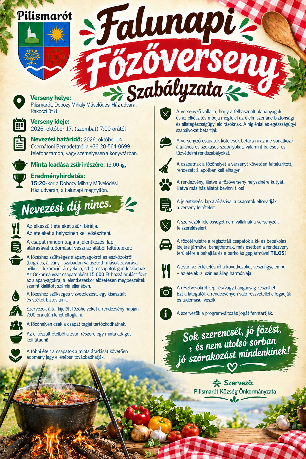 Főzőverseny szabályzat