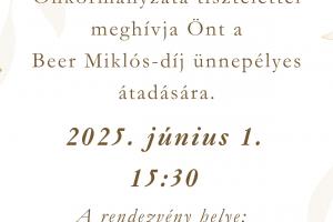 Beer Mikós-díj átadó plakát